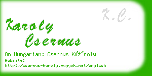 karoly csernus business card